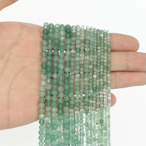 2 3 4,0 mm facettierte runde Perlen, Achate, Rosenquarze, Amazonite, natürliche Edelsteine, winzige kleine Rocailles-Perlen für die Schmuckherstellung, DIY-Zubehör, Aventurin, 2 mm, ca. 170 Stück 2 3 4,0 mm facettierte runde Perlen, Achate, Rosenquarze, Amazonite, natürliche Edelsteine, winzige kleine Rocailles-Perlen für die Schmuckherstellung, DIY-Zubehör, Aventurin, 2 mm, ca. 170 Stück von HDJSDB
