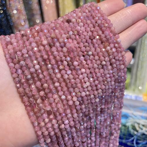 2 mm Naturstein-Amethyst-Tigerauge-Lapislazuli-Perlen mit leuchtenden Perlen, Schmuckherstellung, DIY-Halsketten-Armband-Schmuck – Rosa Turmalin – 3,0 mm 2 mm Naturstein-Amethyst-Tigerauge-Lapislazuli-Perlen mit leuchtenden Perlen, Schmuckherstellung, DIY-Halsketten-Armband-Schmuck – Rosa Turmalin – 3,0 mm von HDJSDB