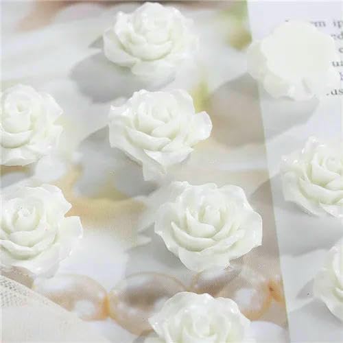 20 Stück/Los 19 mm Harzblumenharz Rose Cabochon Flatback Perlen für die Schmuckherstellung Schöne Dekoration Verzierungszubehör-weiß 20 Stück/Los 19 mm Harzblumenharz Rose Cabochon Flatback Perlen für die Schmuckherstellung Schöne Dekoration Verzierungszubehör-weiß von HDJSDB
