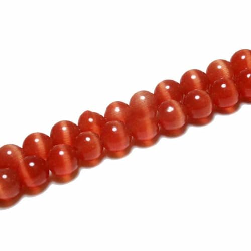 4 6 8 10 12 mm AAA bunte Katzenaugen-Glasperlen, lose, runde Abstandsperlen zur Schmuckherstellung, DIY-Armband, Ohrringe, Zubehör, Rot, 12 mm, ca. 30 Stück von HDJSDB