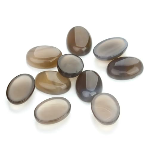 5/10 Stück Naturstein-Cabochon-Perlen, lose, flache Rückseite, Cameo-Cabochon, Abstandshalter, oval, Achat, Tigerauge, für DIY-Schmuck, Großhandel, Grauer Achat, 18 x 25 mm, 5 Stück 5/10 Stück Naturstein-Cabochon-Perlen, lose, flache Rückseite, Cameo-Cabochon, Abstandshalter, oval, Achat, Tigerauge, für DIY-Schmuck, Großhandel, Grauer Achat, 18 x 25 mm, 5 Stück von HDJSDB