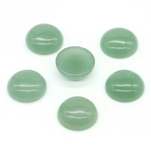 5 Stück/Los Natursteine Cabochon Runde Perlen 6 8 10 12 14 18 20 25 mm Edelsteine Kristalle Cab Cameo DIY Schmuck Ringe Halskette Ohrringe-Grüner Aventurin-6 mm von HDJSDB