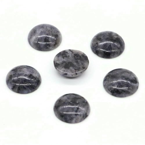 5 Stück/Los Natursteine Cabochon Runde Perlen 6 8 10 12 14 18 20 25 mm Edelsteine Kristalle Cab Cameo DIY Schmuck Ringe Halskette Ohrringe-Larvikit-14,0 mm von HDJSDB