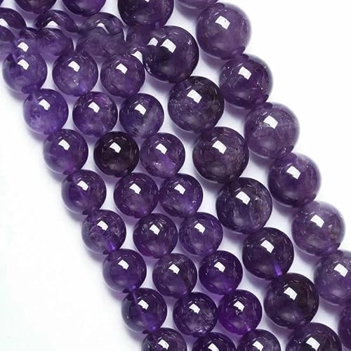 5A Qualität Natürliche hellblaue Topasperlen Blaue Crackle-Kristallperlen Lose Perlen zur Schmuckherstellung Armbänder Damen Halsketten 4–12 mm-5A Amethyste-10 mm 36 bis 38 Stück von HDJSDB