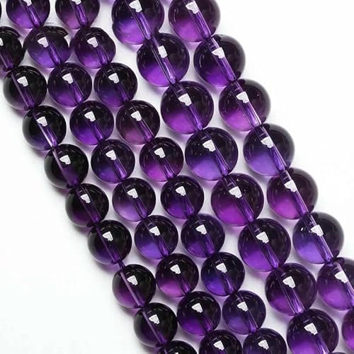 5A Qualität Natürliche hellblaue Topasperlen Blaue Crackle-Kristallperlen Lose Perlen zur Schmuckherstellung Armbänder Damen Halsketten 4–12 mm-7A Amethyste-10 mm 36 bis 38 Stück von HDJSDB