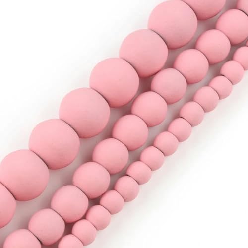 6 mm 8 mm Naturstein Rosenquarz rosa Kristall Katzenauge Howlith Jade runde lose Perlen zur Schmuckherstellung DIY Armband Großhandel-Gummi-Hämatit-6 mm ca. 61 Stück von HDJSDB