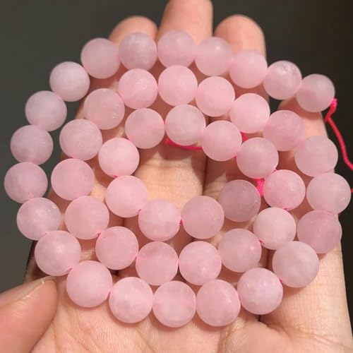 6 mm 8 mm Naturstein Rosenquarz rosa Kristall Katzenauge Howlith Jade runde lose Perlen zur Schmuckherstellung DIY Armband Großhandel-matte Jade-8 mm ca. 46 Stück von HDJSDB