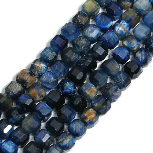 6 x 8 mm natürlicher quadratischer Steinwürfel, Tigerauge, lose Abstandsperlen für die Schmuckherstellung, DIY, elegantes Bettelarmband-Zubehör, Blau, 6 mm, 10 Stück 6 x 8 mm natürlicher quadratischer Steinwürfel, Tigerauge, lose Abstandsperlen für die Schmuckherstellung, DIY, elegantes Bettelarmband-Zubehör, Blau, 6 mm, 10 Stück von HDJSDB