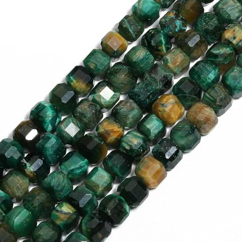 6 x 8 mm natürlicher quadratischer Steinwürfel, Tigerauge, lose Abstandsperlen für die Schmuckherstellung, DIY, elegantes Bettelarmband-Zubehör, Grün, 8 mm, 10 Stück 6 x 8 mm natürlicher quadratischer Steinwürfel, Tigerauge, lose Abstandsperlen für die Schmuckherstellung, DIY, elegantes Bettelarmband-Zubehör, Grün, 8 mm, 10 Stück von HDJSDB