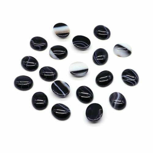 Cabochon Naturstein Oval Türkis Achat Tigerauge Perlenfassung Cabochon Perlen Anhänger Ring Ohrring Schmuck DIY Zubehör-Schwarz gestreifter Achat-50 Stück Cabochon Naturstein Oval Türkis Achat Tigerauge Perlenfassung Cabochon Perlen Anhänger Ring Ohrring Schmuck DIY Zubehör-Schwarz gestreifter Achat-50 Stück von HDJSDB