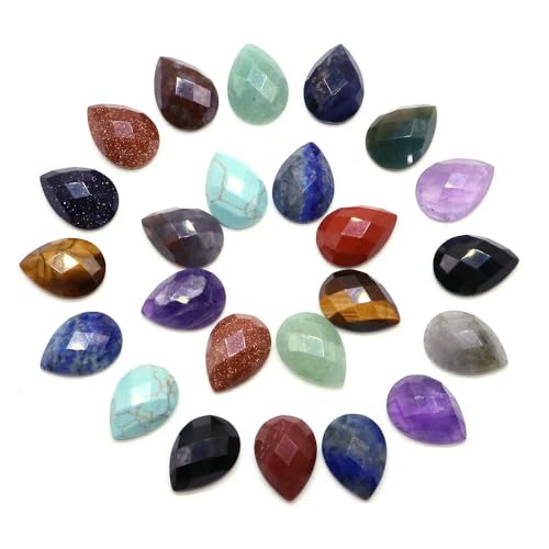 Eleganter ovaler Naturstein, exquisite modische facettierte Wassertropfen-Cabochon-Perlen, Schmuckherstellungszubehör für baumelnde Ohrringe – 1 Stück Eleganter ovaler Naturstein, exquisite modische facettierte Wassertropfen-Cabochon-Perlen, Schmuckherstellungszubehör für baumelnde Ohrringe – 1 Stück von HDJSDB