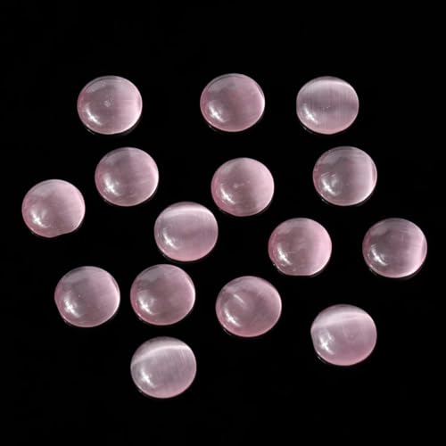 Katzenauge-Cabochons mit flacher Rückseite aus Kunstharz in verschiedenen Farben für DIY-Ringe, Ohrringe, Armbänder, Schmuckzubehör, Großhandelsbedarf, Rosa, 4,0 mm, 50 Stück von HDJSDB