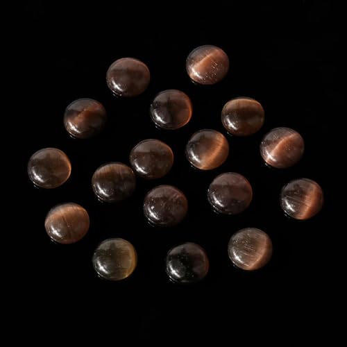 Katzenauge-Cabochons mit flacher Rückseite aus Kunstharz in verschiedenen Farben für DIY-Ringe, Ohrringe, Armbänder, Schmuckzubehör, Großhandelsbedarf, braun, 4,0 mm, 50 Stück von HDJSDB