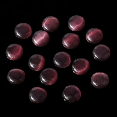 Katzenauge-Cabochons mit flacher Rückseite aus Kunstharz in verschiedenen Farben für DIY-Ringe, Ohrringe, Armbänder, Schmuckzubehör, Großhandelsbedarf, dunkelviolett, 4,0 mm, 50 Stück von HDJSDB