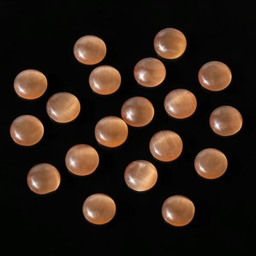 Katzenauge-Cabochons mit flacher Rückseite aus Kunstharz in verschiedenen Farben für DIY-Ringe, Ohrringe, Armbänder, Schmuckzubehör, Großhandelsbedarf, orange, 4,0 mm, 50 Stück von HDJSDB