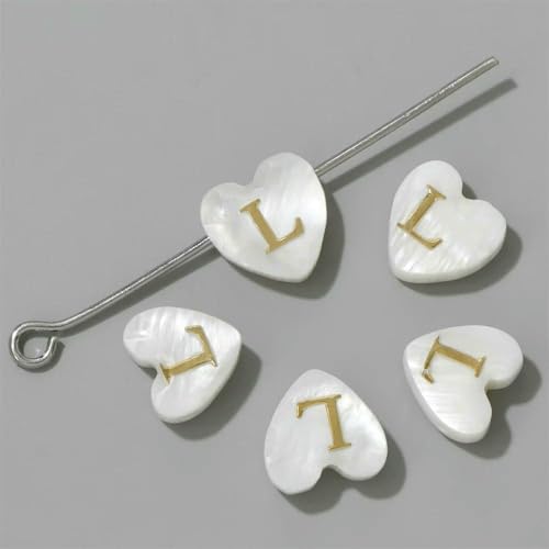 Natürliche Buchstabenperle in Herzform, Perlmutt, Alphabet-Muscheln, Perlen zur Schmuckherstellung, Halskette, Armband, DIY-Zubehör, L, 5 Stück Natürliche Buchstabenperle in Herzform, Perlmutt, Alphabet-Muscheln, Perlen zur Schmuckherstellung, Halskette, Armband, DIY-Zubehör, L, 5 Stück von HDJSDB