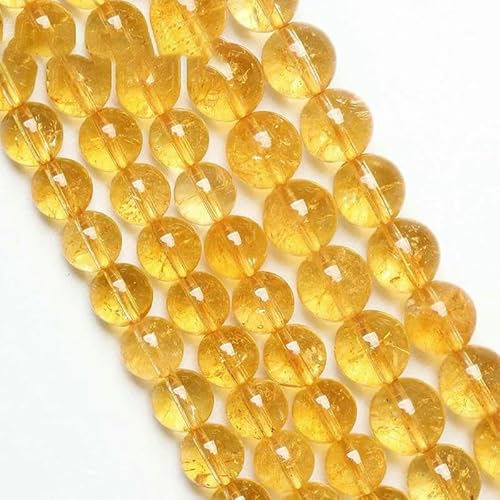 Natürliche hellblaue Topas-Perlen in 5A-Qualität, blaue Crackle-Kristall-Lose-Perlen zur Schmuckherstellung für Armbänder, Damen-Halsketten, 4–12 mm, Citrine, 10 mm, 36 bis 38 Stück von HDJSDB