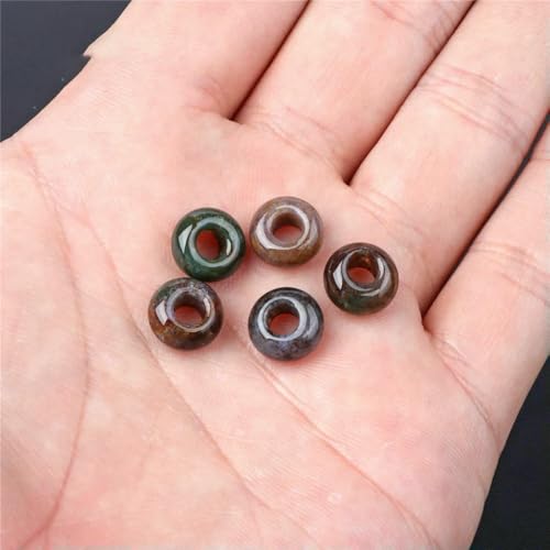 Natürliche indische Achat-Steinperlen in verschiedenen Formen, runde Röhren-Cabochon-Perlen, passend für Armbänder, Halsketten, Ringe, handgefertigte Accessoires, Nr. 33, 10 mm, 5 Stück Natürliche indische Achat-Steinperlen in verschiedenen Formen, runde Röhren-Cabochon-Perlen, passend für Armbänder, Halsketten, Ringe, handgefertigte Accessoires, Nr. 33, 10 mm, 5 Stück von HDJSDB