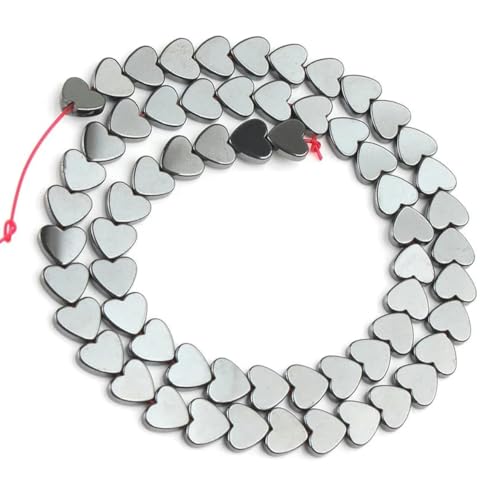 Natursteine, schwarze Achate, Hämatit, Katzenauge, lose Abstandshalter, runde Mineralperlen zur Schmuckherstellung, Handarbeiten, DIY-Armbänder, 15 Zoll – 01 Herz Hämatit – 12 mm, 30 Stück P von HDJSDB