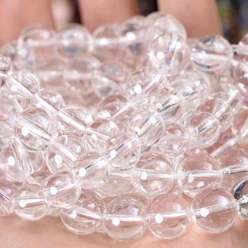 Natursteinperlen, Lava-Jaspis, Tigerauge, Quarz-Achat, runde lose Perlen zur Schmuckherstellung, DIY-Armbandzubehör, 4–12 mm, Glas, 6 mm, ca. 61 Perlen von HDJSDB