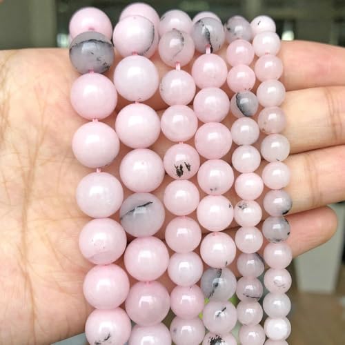 mm 8 mm Naturstein Rosenquarz rosa Kristall Katzenauge Howlith Jade runde lose Perlen zur Schmuckherstellung DIY Armband Großhandel-rosa Opal Jade-6 mm ca. 61 Stück von HDJSDB