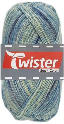 100 Gramm Twister Sox 4 Color Sockenwolle Superwash (154 Fjord Multicolor) von HDK-VERSAND