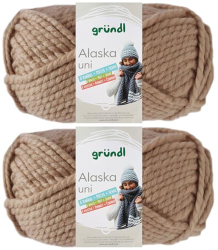 2x100 Gramm Gründl Alaska Uni aus 80% Polyacryl, 20% Wolle inkl. Anleitung Wal (08 Sand) von HDK-VERSAND