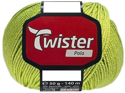 50 Gramm Twister Polo Wolle aus 60% Baumwolle, 40% Polyacryl (71 Grün) von HDK-VERSAND