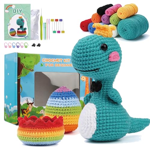 HäKelset FüR AnfäNger, HäKelnadel Set Mit Kinderleichtem Garn, Komplettes HäKelnadel Set,HäKelset FüR Tiere, AnfäNgerset Zum HäKeln, Geschenk FüR Geburtstage, HäKeln FüR Diy Kinder Und Erwachsene von HDKAJL