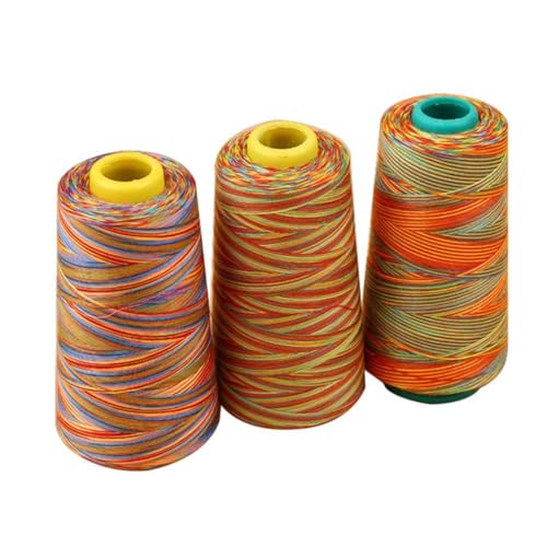 3000 Yards Graident Rainbow Polyester Stickerei Nähgarn Nähgarn Nähgarn Schwarz für Nähmaschine von HDKEAN