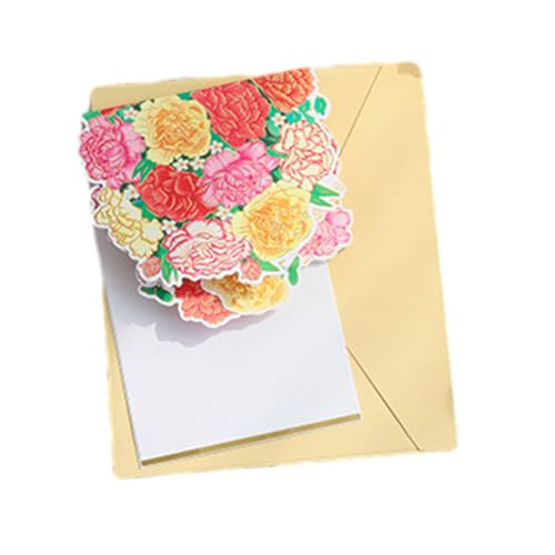 3D-Grußkarte zum Muttertag, Blume, Party-Nachrichtenkarten, Zubehör für Großmutter, Frauen, Festival-Karte, Dekoration von HDKEAN