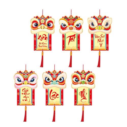 6 Stück Traditionelle chinesische Neujahrsanhänger Bonsais Dekoration Frühling Festival Ornament Party Supplies von HDKEAN