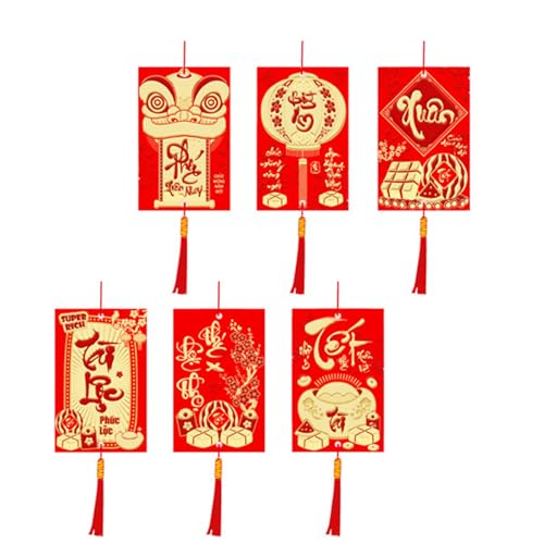 6 Stück Traditionelle chinesische Neujahrsanhänger Bonsais Dekoration Frühling Festival Ornament Party Supplies von HDKEAN