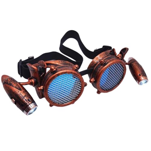 HDKEAN Goggle Steampunk Cosplays Sonnenbrille Runde Brille Retro Party Lustiges Kleid Halloween Kostüme Steampunk Brille Brille Steampunk Brille Gothic Brille von HDKEAN