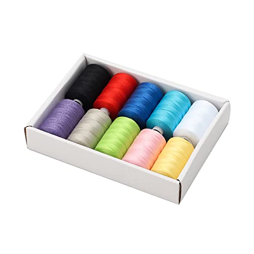 Nähgarne aus Polyester, für Nähmaschine, Handsteppen, Stickerei, 10 Farben, 10 Stück von HDKEAN