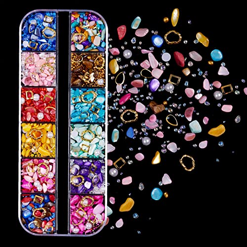 Verschiedene Metalllegierungs-Nieten, Kristall-Schmucksteine, 3D-Rose, Blume, Perlen, Charm, Maniküre-Dekorationen von HDKEAN