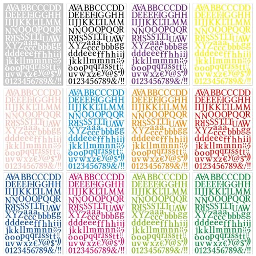 12 Blätter Verschiedene Farbbriefaufkleber Setzen Bunte Alphabets Aufkleber Für Scrapbooking Bunfle Alphabets Aufkleber von HDOYTXXM