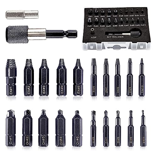 22 Teile/satz Beschädigte Schraube Extractor Drill Bits Zweck Werkzeuge Gebrochen Speed ​​Out Einfache Bolzen Gestüt Stripped Schraube Entferner Werkzeug von HDOYTXXM