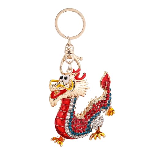 HDOYTXXM Drachen-Anhänger mit Strass, modischer Schlüsselanhänger, Legierung, Schmuck, Auto-Schlüsselanhänger, Taschenanhänger, Dekoration, Herren-Souvenirs von HDOYTXXM