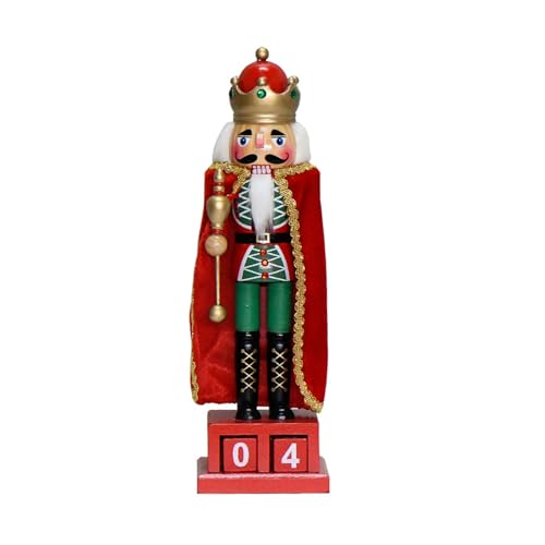 HDOYTXXM Holz Weihnachten Nussknacker König Ornamente Weihnachten Countdown Adventskalender Nussknacker Soldat Desktop Dekoration von HDOYTXXM