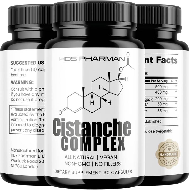 Cistanche Capsules Complex 500 Mg Extract Clean Natural Tubulosa Supplement High Potency 10 X Stronger Powder Vegan von HDSPharman