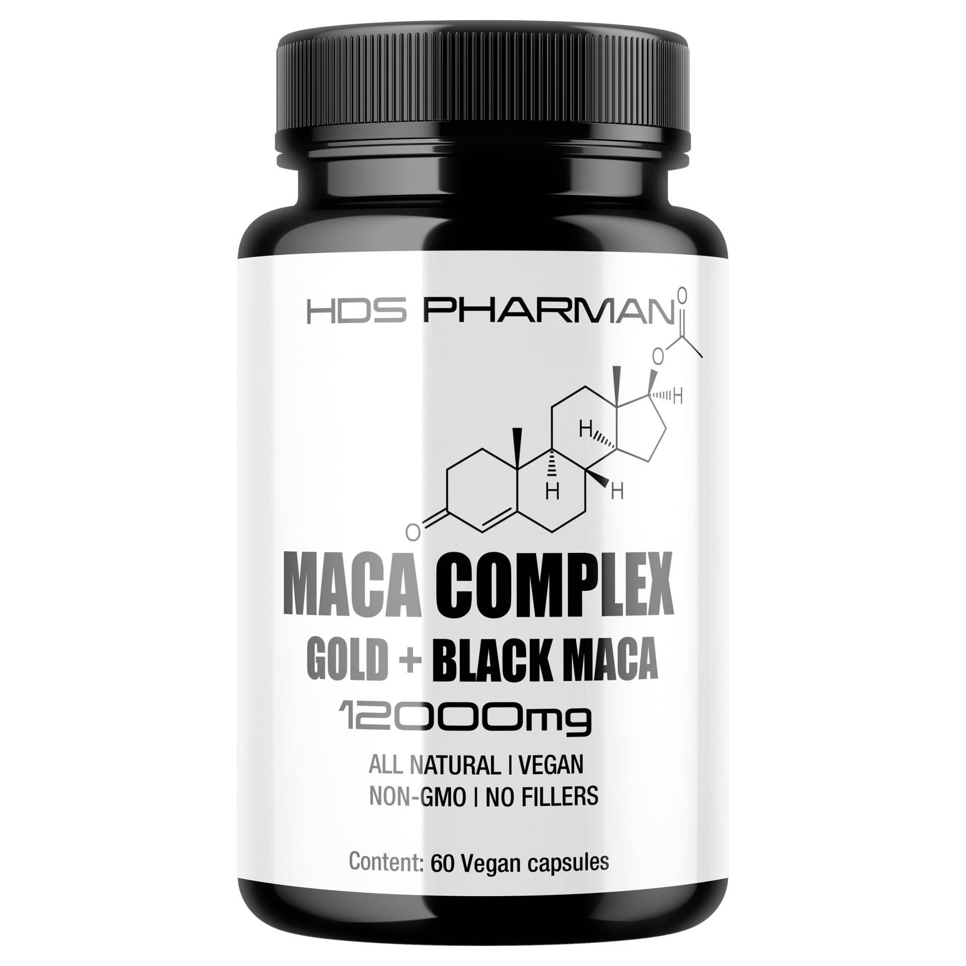 Organic Black Maca Capsules - 5000Mg 10x Extract Powder All Natural, No Fillers- H.d.schaufert von HDSPharman