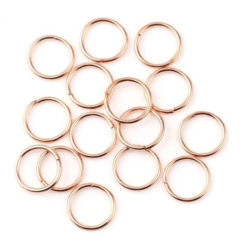 HDSupplies 200 Stück – 12 mm Binderinge in Roségold-Ton – 16 Gauge (1,2 mm Dicke) von HDSupplies