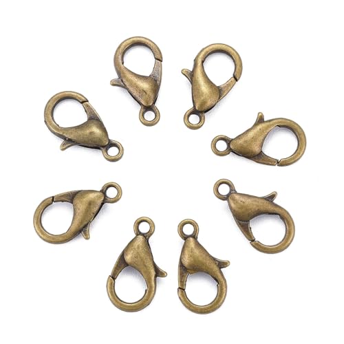 HDSupplies Karabinerverschlüsse, Antik-Bronze, 12 x 6 mm mit 1 mm Loch, 100 Stück von HDSupplies