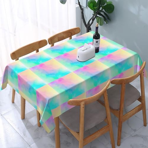 Buntes Pastell Zeichenpapier Regenbogen, Tischdecke, wasserdichte, staubdichte und knitterfreie Tischtuch - 90 x 140 cm von HDTVTV