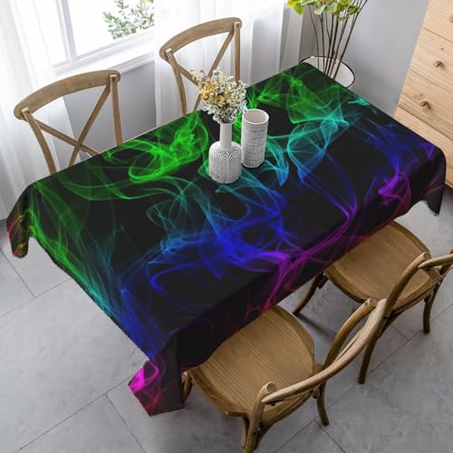 Im Dunkeln leuchtendes Splatter-Neon, Tischdecke, wasserdichte, staubdichte und knitterfreie Tischtuch - 90 x 140 cm von HDTVTV