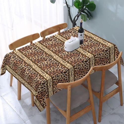 Leoparden-Tigerfell-Druck, Tischdecke, wasserdichte, staubdichte und knitterfreie Tischtuch - 90 x 140 cm von HDTVTV