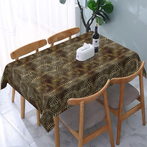 Safari Afrikanische Schwarz Gold Python Tierhaut Sepia, Tischdecke, wasserdichte, staubdichte und knitterfreie Tischtuch - 90 x 140 cm von HDTVTV