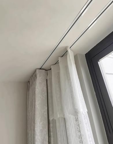 HDYZJQ Vorhang schiene Versteckte Decken-Doppelschiene Für Schwere Vorhänge, Geräuschlose Aluminium-Vorhangschiene Mit Riemenscheibe, 1 2 4 5 6 7 8 M Weiße Raumteiler-Fenster-Aufhängestange(160 cm) HDYZJQ Vorhang schiene Versteckte Decken-Doppelschiene Für Schwere Vorhänge, Geräuschlose Aluminium-Vorhangschiene Mit Riemenscheibe, 1 2 4 5 6 7 8 M Weiße Raumteiler-Fenster-Aufhängestange(160 cm) von HDYZJQ