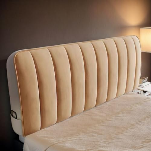 HEADBOARD Bettkopfteil Hussen, Weicher Stretch-Samtstoff Staubdichte Schutzhülle Für Gepolsterte Schlafzimmer, Waschbarer Abnehmbarer Kopfteilbezug Für Bett,A,100cm von HEADBOARD